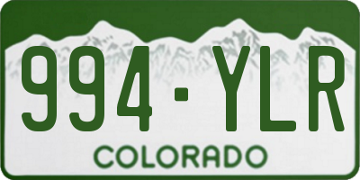 CO license plate 994YLR
