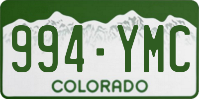 CO license plate 994YMC