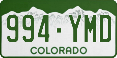 CO license plate 994YMD