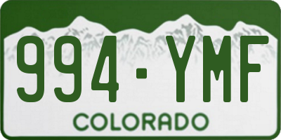 CO license plate 994YMF