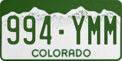 CO license plate 994YMM