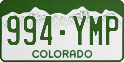 CO license plate 994YMP
