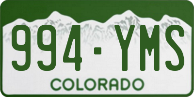 CO license plate 994YMS