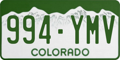 CO license plate 994YMV