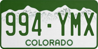 CO license plate 994YMX