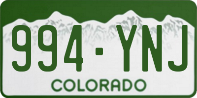 CO license plate 994YNJ