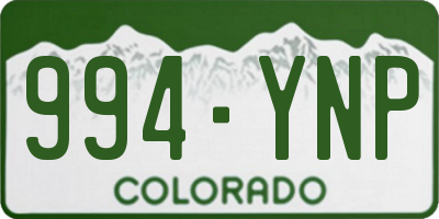 CO license plate 994YNP
