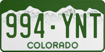 CO license plate 994YNT