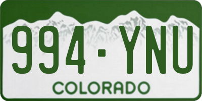 CO license plate 994YNU