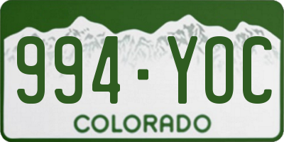 CO license plate 994YOC