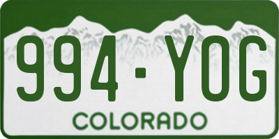 CO license plate 994YOG