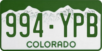 CO license plate 994YPB