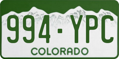 CO license plate 994YPC