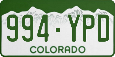CO license plate 994YPD