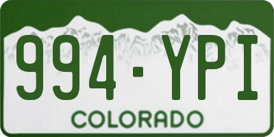 CO license plate 994YPI