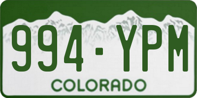 CO license plate 994YPM