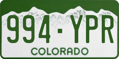 CO license plate 994YPR