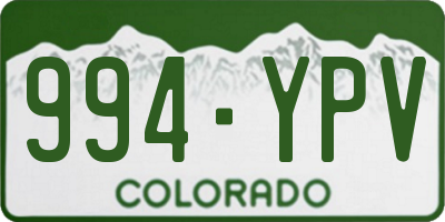 CO license plate 994YPV