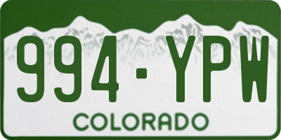 CO license plate 994YPW