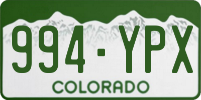 CO license plate 994YPX