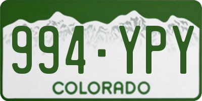 CO license plate 994YPY