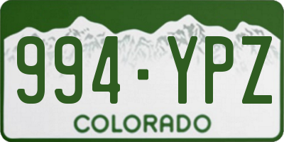 CO license plate 994YPZ