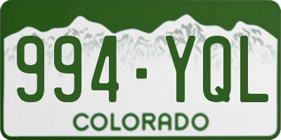 CO license plate 994YQL