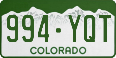 CO license plate 994YQT
