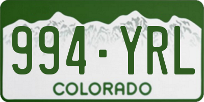 CO license plate 994YRL