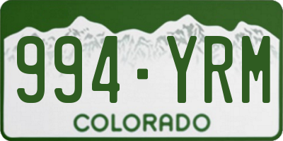 CO license plate 994YRM