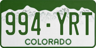 CO license plate 994YRT