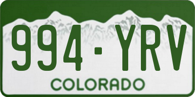 CO license plate 994YRV