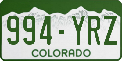CO license plate 994YRZ