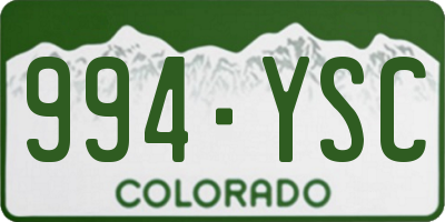 CO license plate 994YSC