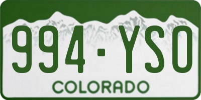CO license plate 994YSO