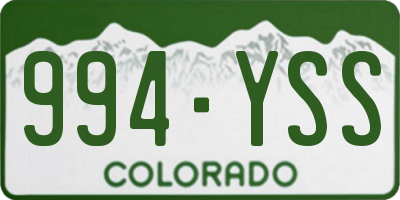 CO license plate 994YSS