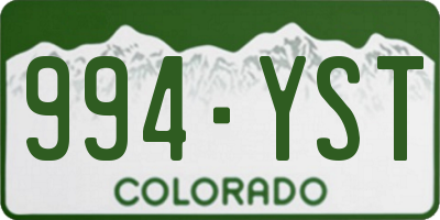 CO license plate 994YST