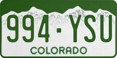 CO license plate 994YSU
