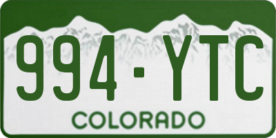 CO license plate 994YTC