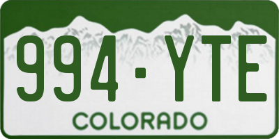 CO license plate 994YTE