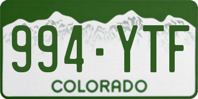 CO license plate 994YTF