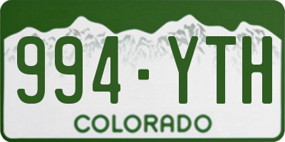 CO license plate 994YTH