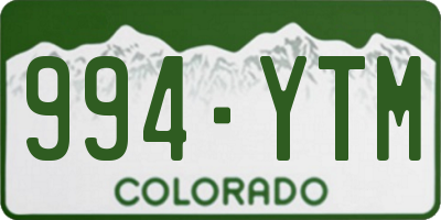 CO license plate 994YTM