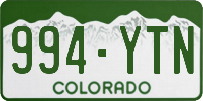 CO license plate 994YTN