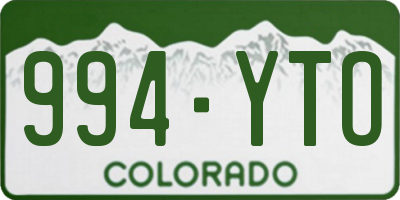 CO license plate 994YTO
