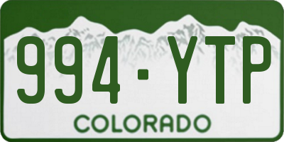 CO license plate 994YTP