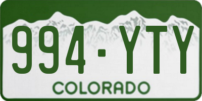 CO license plate 994YTY