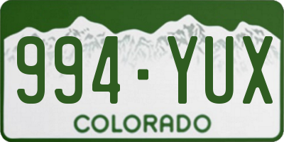 CO license plate 994YUX