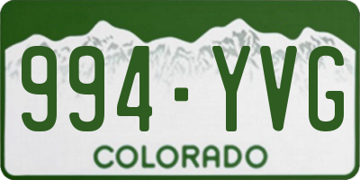 CO license plate 994YVG