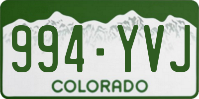 CO license plate 994YVJ